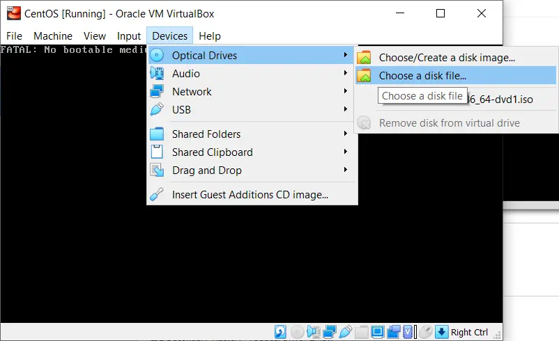 no virtual optical disk file