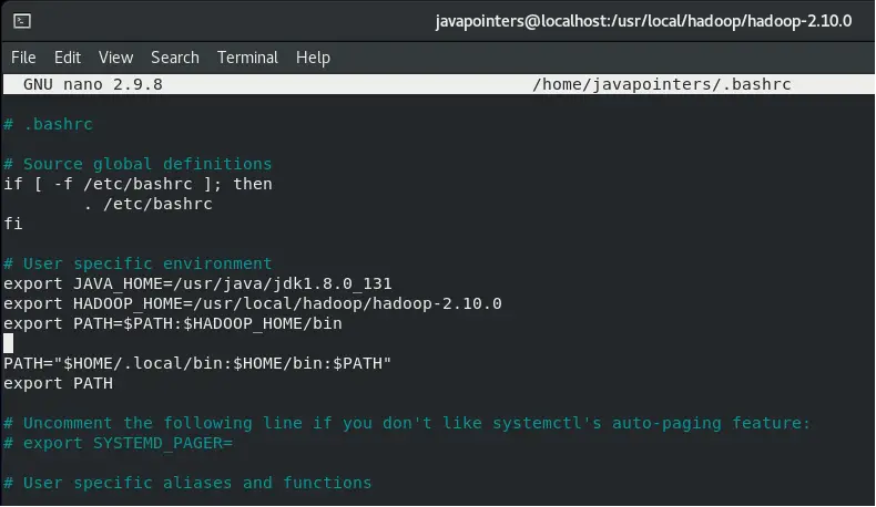 set environment variables of Hadoop